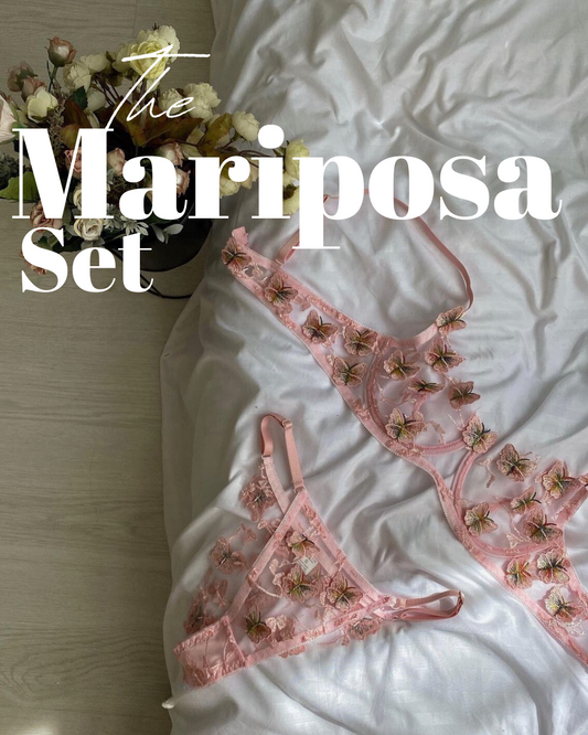 Mariposa Lingerie Set - Pink